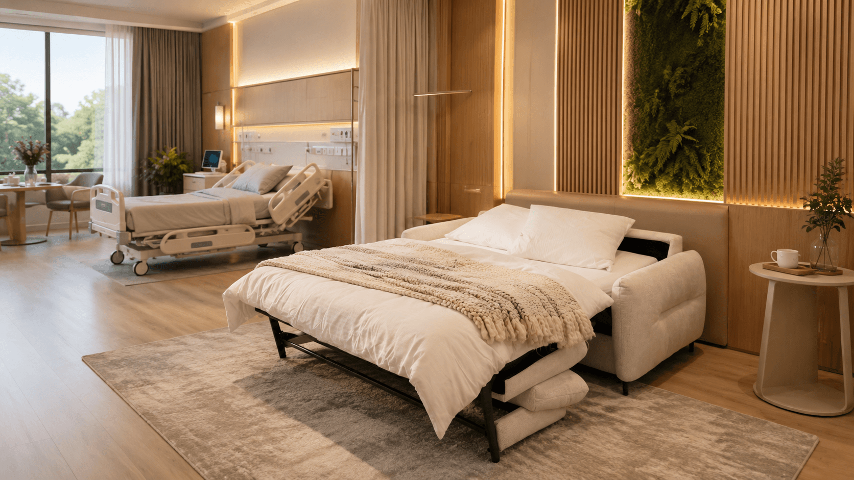 Patientenzimmer mit Schlafsofa
